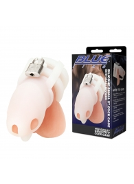Белая клетка для пениса Silicone Small 2 in Cock Cage With Ball Divider - BlueLine - купить с доставкой в Реутове