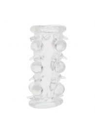 Прозрачная насадка на пенис с шипами и бугорками JELLY JOY LUST CLUSTER CLEAR - Dream Toys - в Реутове купить с доставкой
