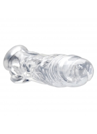 Прозрачная насадка для увеличения члена Realistic Clear Penis Enhancer and Ball Stretcher - 20,3 см. - XR Brands - в Реутове купить с доставкой