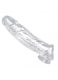 Прозрачная насадка для увеличения члена Realistic Clear Penis Enhancer and Ball Stretcher - 20,3 см. - XR Brands - в Реутове купить с доставкой