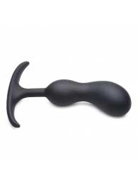 Черный массажер простаты с утяжелителями Premium Silicone Weighted Prostate Plug Medium - 16,3 см. - XR Brands - в Реутове купить с доставкой