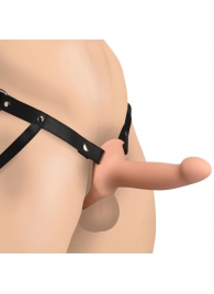 Телесный полый страпон на черных регулируемых ремешках 2’’ Erection Smooth Silicone Penis Sheath - XR Brands - купить с доставкой в Реутове
