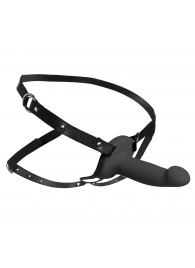 Черный полый страпон с вибрацией 2’’ Erection 28X Smooth Vibrating Silicone Penis Sheath - XR Brands - купить с доставкой в Реутове