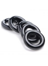 Комплект из 5 черных эрекционных колец для мошонки Ring Master Custom Ball Stretcher Kit - XR Brands - в Реутове купить с доставкой