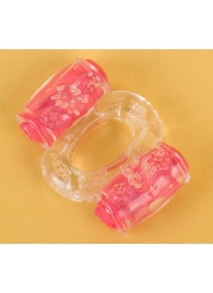 Прозрачное виброкольцо с двумя вибропульками - Toyfa Basic - в Реутове купить с доставкой