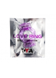 Фиолетовое виброкольцо с двумя вибропульками - Toyfa Basic - в Реутове купить с доставкой