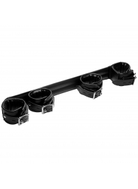Черная распорка с манжетами для рук и ног Deluxe Rigid Spreader Bar - XR Brands - купить с доставкой в Реутове