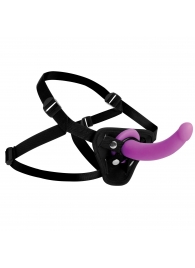 Лиловый поясной страпон Navigator Silicone G-Spot Dildo with Harness - 17,8 см. - XR Brands - купить с доставкой в Реутове