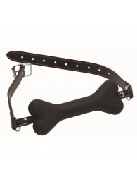 Черный кляп в форме косточки Hound Adjustable Dog Bone Gag - XR Brands - купить с доставкой в Реутове