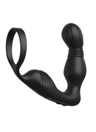 Черный вибростимулятор простаты с эрекционным кольцом Ass-Gasm Pro P-Spot Milker - Pipedream - в Реутове купить с доставкой