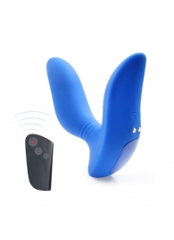 Синий вибромассажер простаты 3,5’’ Remote Control Curve P-spot Massager - 12 см. - Erokay - в Реутове купить с доставкой