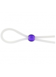 Прозрачное лассо с фиолетовой бусиной SILICONE COCK RING WITH BEAD LAVENDER - NMC - в Реутове купить с доставкой