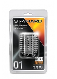 Прозрачная насадка с шипами STAY HARD COCK SLEEVE 01 CLEAR - Blush Novelties - в Реутове купить с доставкой