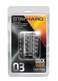 Прозрачная насадка с шипами и шишечками STAY HARD COCK SLEEVE 03 CLEAR - Blush Novelties - в Реутове купить с доставкой