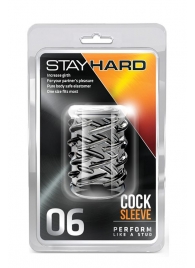 Прозрачная насадка с объёмными чёрточками STAY HARD COCK SLEEVE 06 CLEAR - Blush Novelties - в Реутове купить с доставкой