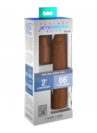 Коричневая насадка на член 2  Silicone X-tension - 20,3 см. - Pipedream - в Реутове купить с доставкой