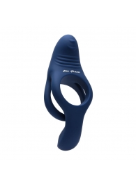 Синее эрекционное виброкольцо с двойным подхватом мошонки Ring Around The Rosy - Zero Tolerance - в Реутове купить с доставкой