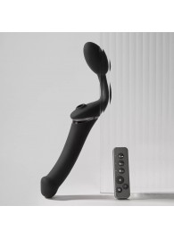 Черный безремневой вибрострапон Strap-On-Me Multi Orgasm Size XL - Strap-on-me - купить с доставкой в Реутове