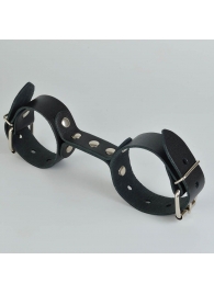 Черные кожаные наручники-фиксатор - Sitabella - купить с доставкой в Реутове