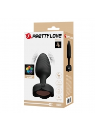 Черная анальная вибропробка с подсветкой Olman - 8,8 см. - Baile