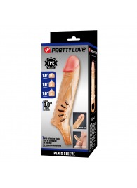 Телесная удлиняющая насадка на пенис с подхватом мошонки - Baile - в Реутове купить с доставкой