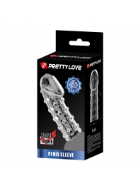 Прозрачная открытая насадка на пенис с бугорками - 19,8 см. - Baile - в Реутове купить с доставкой