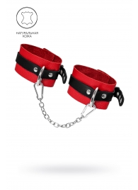 Красно-черные мягкие оковы с одним ремешком и люверсами - Pecado - купить с доставкой в Реутове
