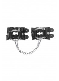 Черные кожаные наручники-браслеты из двух ремешков - Pecado - купить с доставкой в Реутове