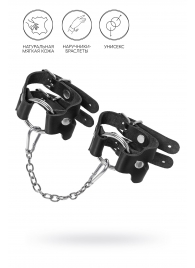 Черные кожаные наручники-браслеты из двух ремешков - Pecado - купить с доставкой в Реутове