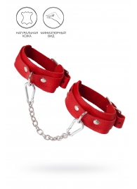 Красные кожаные узкие оковы со скруглёнными углами - Pecado - купить с доставкой в Реутове