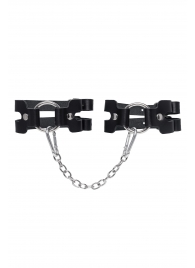 Черные кожаные оковы из двух ремешков - Pecado - купить с доставкой в Реутове