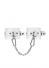 Белые мягкие кожаные оковы с люверсами - Pecado - купить с доставкой в Реутове