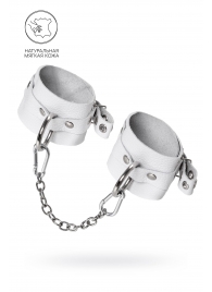 Белые мягкие кожаные оковы с люверсами - Pecado - купить с доставкой в Реутове