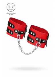 Красно-черные мягкие оковы с двумя ремешками с люверсами - Pecado - купить с доставкой в Реутове