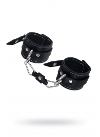 Черные двухслойные наручники с белой строчкой - Pecado - купить с доставкой в Реутове