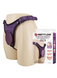 Фиолетовые трусики харнесс с платформой Caludio III - Baile - купить с доставкой в Реутове