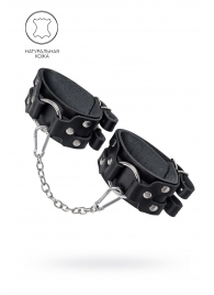 Черные кожаные оковы с двумя ремешками - Pecado - купить с доставкой в Реутове