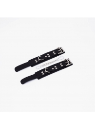 Черные кожаные наручники с регулируемыми ремешками - Crazy Handmade - купить с доставкой в Реутове