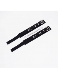 Черные кожаные оковы с регулируемыми ремешками - Crazy Handmade - купить с доставкой в Реутове