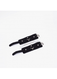 Черные кожаные наручники с хромированной фурнитурой - Crazy Handmade - купить с доставкой в Реутове