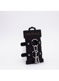 Черно-красные кожаные наручники - Crazy Handmade - купить с доставкой в Реутове