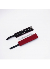 Черно-красные кожаные наручники - Crazy Handmade - купить с доставкой в Реутове