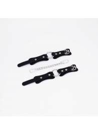 Черные кожаные наручники с кольцом - Crazy Handmade - купить с доставкой в Реутове