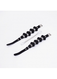 Черные кожаные оковы из звеньев - Crazy Handmade - купить с доставкой в Реутове