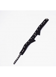 Черный однослойный кожаный ошейник с имитацией воротничка - Crazy Handmade - купить с доставкой в Реутове