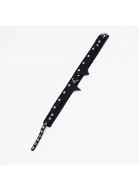 Черный однослойный кожаный ошейник с имитацией фигурного воротничка - Crazy Handmade - купить с доставкой в Реутове