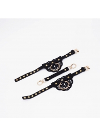 Черные оковы с золотистой фурнитурой - Crazy Handmade - купить с доставкой в Реутове