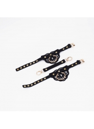Черные оковы с золотистой фурнитурой - Crazy Handmade - купить с доставкой в Реутове