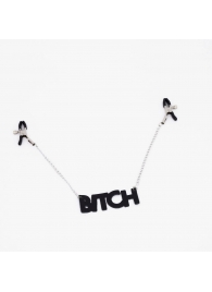 Зажимы на соски с кожаной подвеской Bitch - Crazy Handmade - купить с доставкой в Реутове