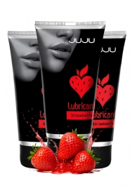 Набор из 3 съедобных лубрикантов JUJU со вкусом клубники - JuJu - купить с доставкой в Реутове